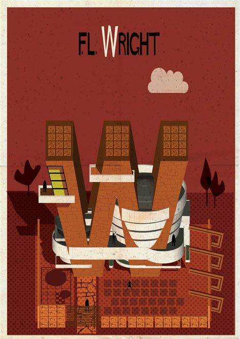 Archibet alphabet of architects by Federico Babina