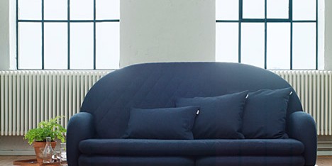 Base of Rise sofa by Note Design Studio extends to form a side table