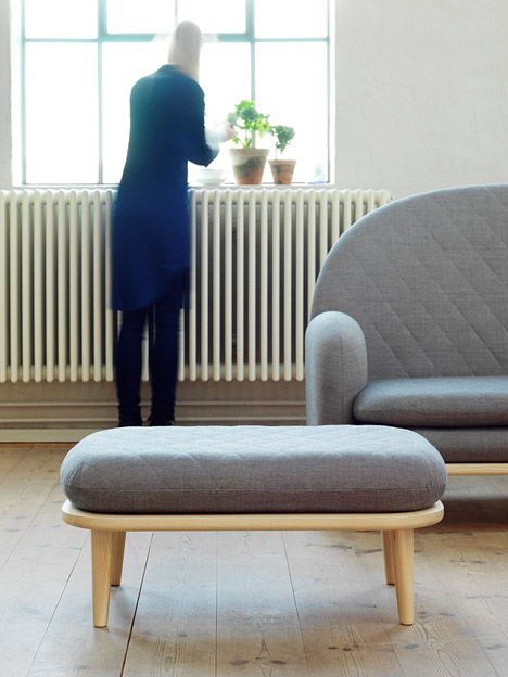 Base of Rise sofa by Note Design Studio extends to form a side table