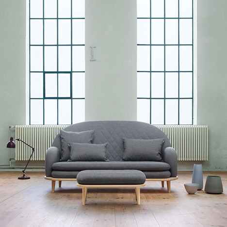 Base of Rise sofa by Note Design Studio extends to form a side table