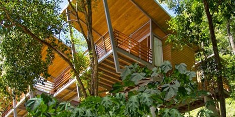 Casa Flotanta by Benjamin Garcia Saxe Architecture is raised above a forest