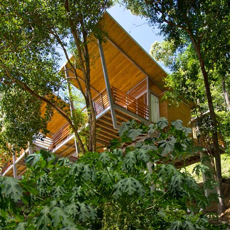 Casa Flotanta by Benjamin Garcia Saxe Architecture is raised above a forest