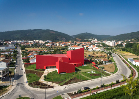 Casa das Artes bright red cultural centre by Future Architecture Thinking