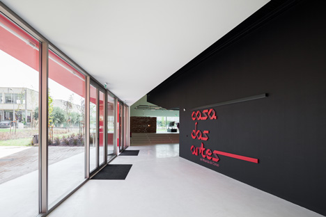 Casa das Artes bright red cultural centre by Future Architecture Thinking