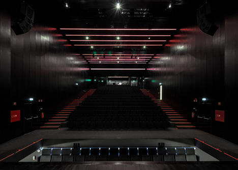 Casa das Artes bright red cultural centre by Future Architecture Thinking