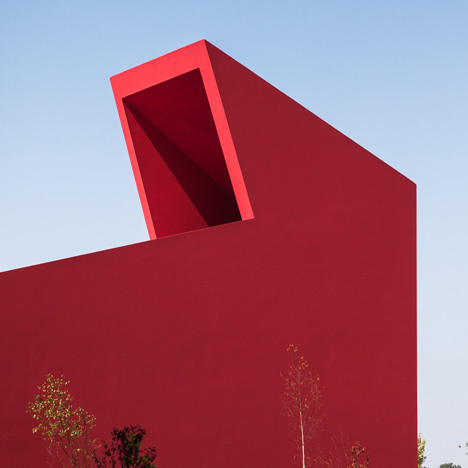 Casa das Artes bright red cultural centre by Future Architecture Thinking