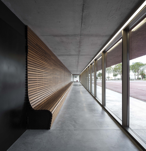 Red concrete visitor centre by Gonçalo Byrne tells the story of the Battle of Atoleiros