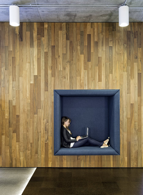 Cisco offices by Studio O+A features wooden meeting pavilions