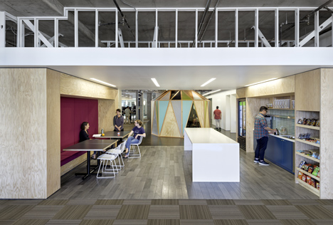Cisco offices by Studio O+A features wooden meeting pavilions