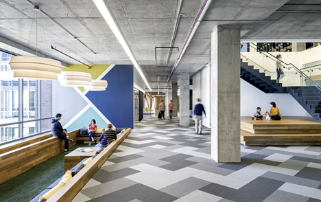 Cisco offices by Studio O+A features wooden meeting pavilions