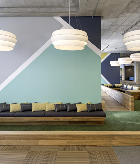 Cisco offices by Studio O+A features wooden meeting pavilions