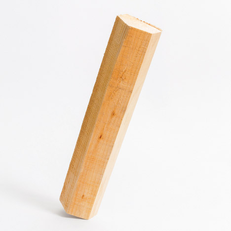 Cricket bat willow cleft for BarberOsgerby In The Making exhibition at London Design Museum