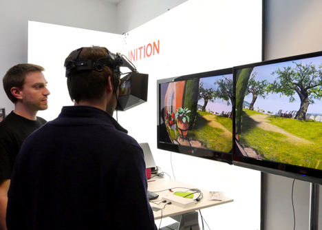 The InfinitEye VR headset offers a 210 degree field of view so all you see is the virtual world