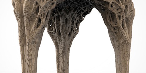 Daniel Widrig uses DIY 3D printing process to produce pixellated stool