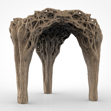 Daniel Widrig uses DIY 3D printing process to produce pixellated stool