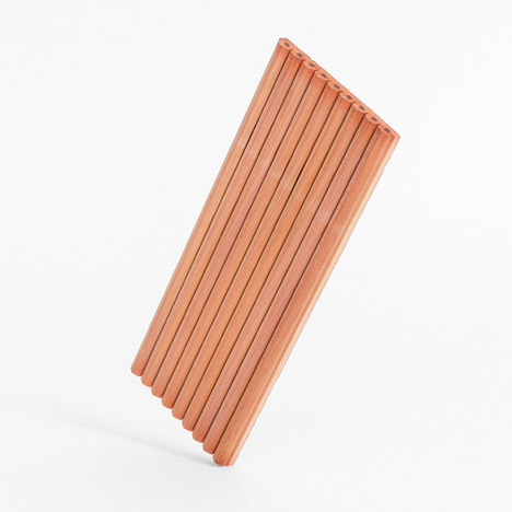 Derwent pencils 9 ply-block for BarberOsgerby In The Making exhibition at London Design Museum