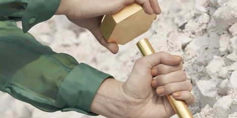 Disquiet Luxurians brass tools for mining feldspar by Emilie F Grenier