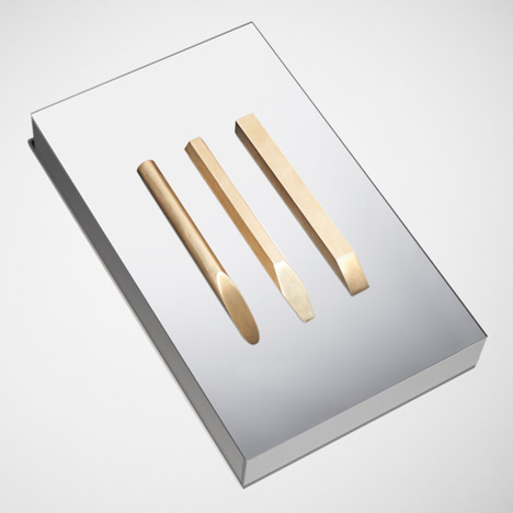Disquiet Luxurians brass tools for mining feldspar by Emilie F Grenier