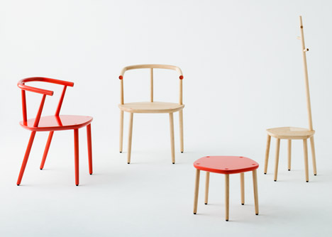 Five wooden furniture by Claesson Koivisto Rune for Matsuso T