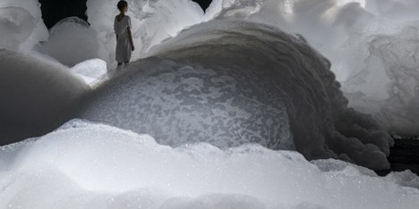 Kohei Nawa's Foam installation created a cloud-like landscape of soapy bubbles