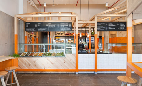 Foxes Den cafe by Hecker Guthrie references a chicken coop