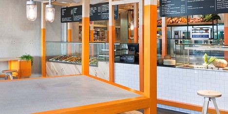 Foxes Den cafe by Hecker Guthrie references a chicken coop