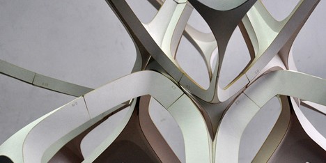 Fragile Beasts sculpture made from paper by Lodz University of Technology students