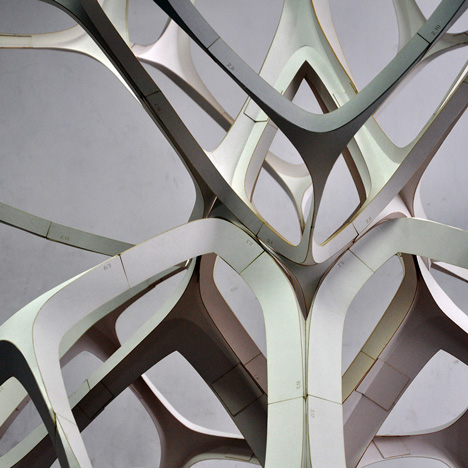 Fragile Beasts sculpture made from paper by Lodz University of Technology students