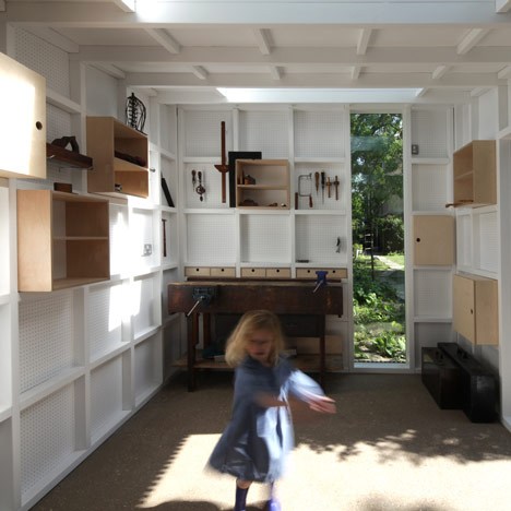 Garden Workshop designed around an old workbench and a collection of handmade tools