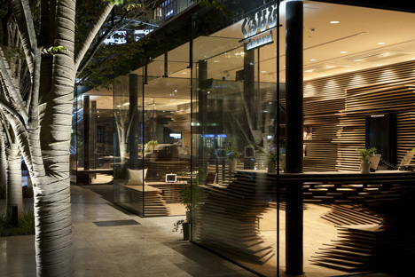 Gurunavi cafe and office by Kengo Kuma