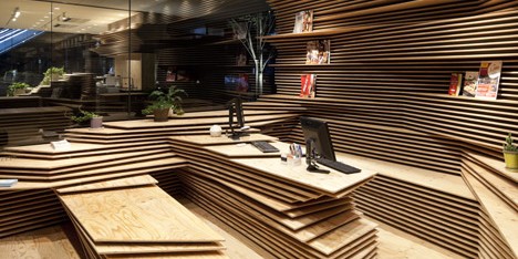 Gurunavi cafe and office by Kengo Kuma