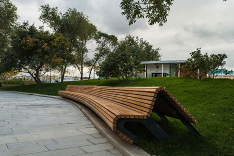 Krymskaya Embankment Moscow park by Wowhaus