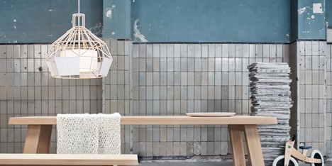 Lamp made from model glider materials by Studio Daniel for Odesi