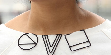 LessIs 3D-printed jewellery by Maria Jennifer Carew clips onto garments