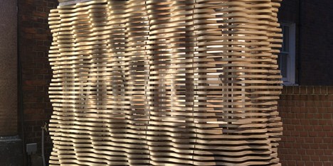 London flower kiosk with a wavy timber exterior by Buchanan Partnership