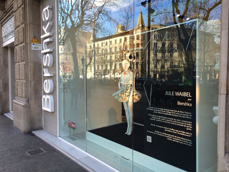 Origami dresses by Jule Waibel installed at Bershka stores in 25 cities