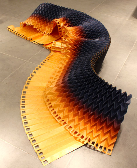 Origami dresses by Jule Waibel installed at Bershka stores in 25 cities