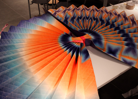 Origami dresses by Jule Waibel installed at Bershka stores in 25 cities