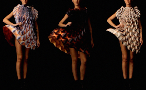 Origami dresses by Jule Waibel installed at Bershka stores in 25 cities