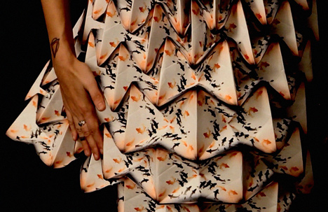 Origami dresses by Jule Waibel installed at Bershka stores in 25 cities