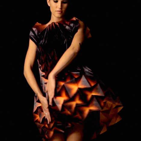 Origami dresses by Jule Waibel installed at Bershka stores in 25 cities