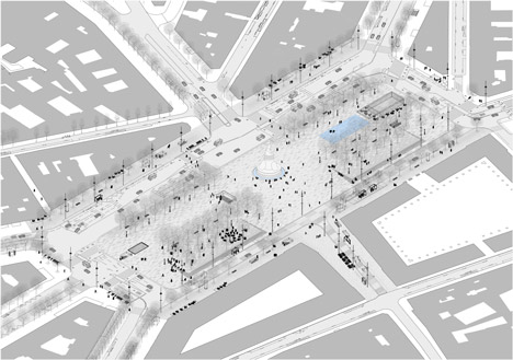 Place de la République and Monde & Médias Pavilion by TVK