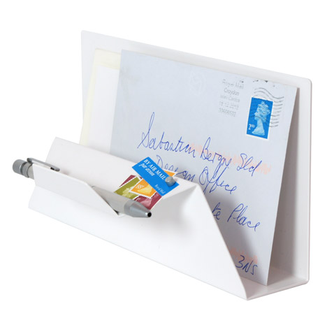 Sebastian Bergne folds metal sheet into Post Point letter holder