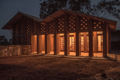 Children's library in Africa with rammed earth walls by BC Architects