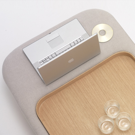 Trouf table and pouffe hybrid by GamFratesi for Ligne Roset
