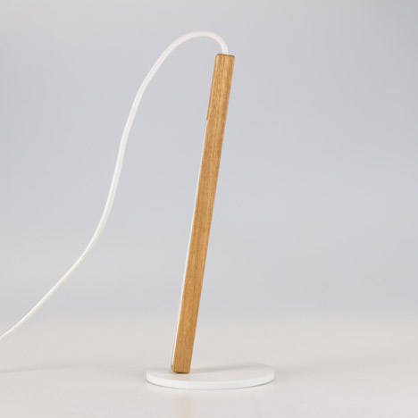 Two-piece magnetic Magnon desk lamp by Ilya Tkach
