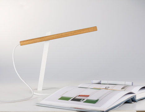 Two-piece magnetic Magnon desk lamp by Ilya Tkach
