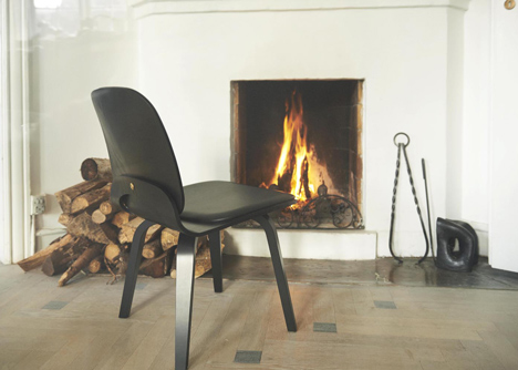 Viggo chair made from two curving plywood pieces by ShapingYourDay