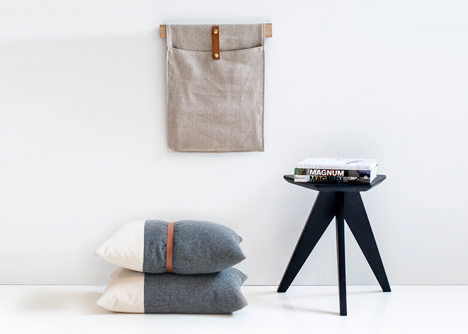 Wall pocket and cushions by Herman Cph