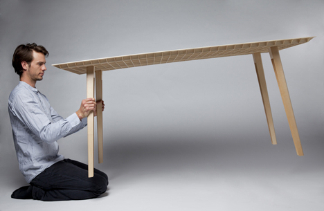 Wooden table by Ruben Beckers weighs just 4.5 kilograms